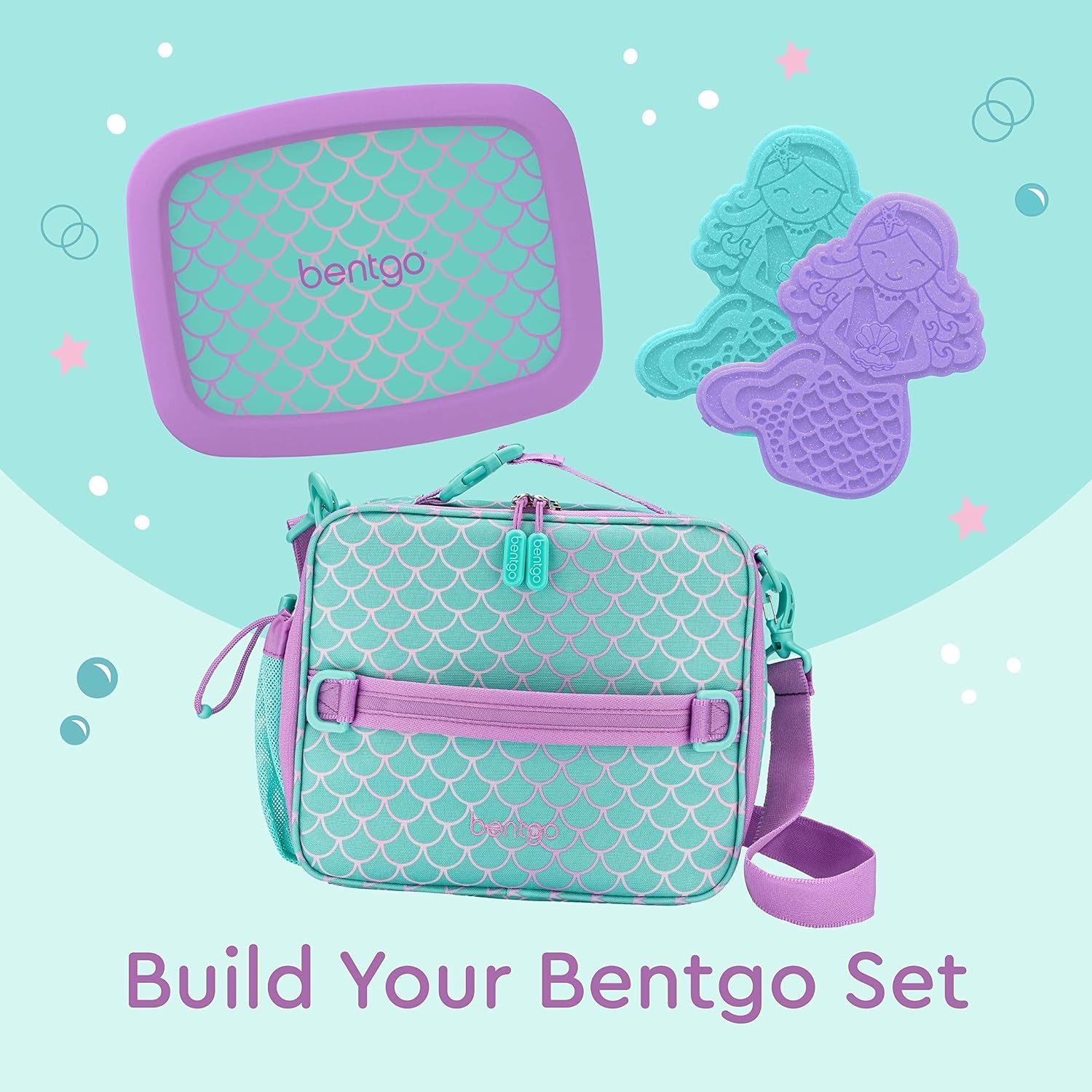 image:imageBentgo Buddies Reusable Ice Packs for KidsGlitter Edition Mermaid