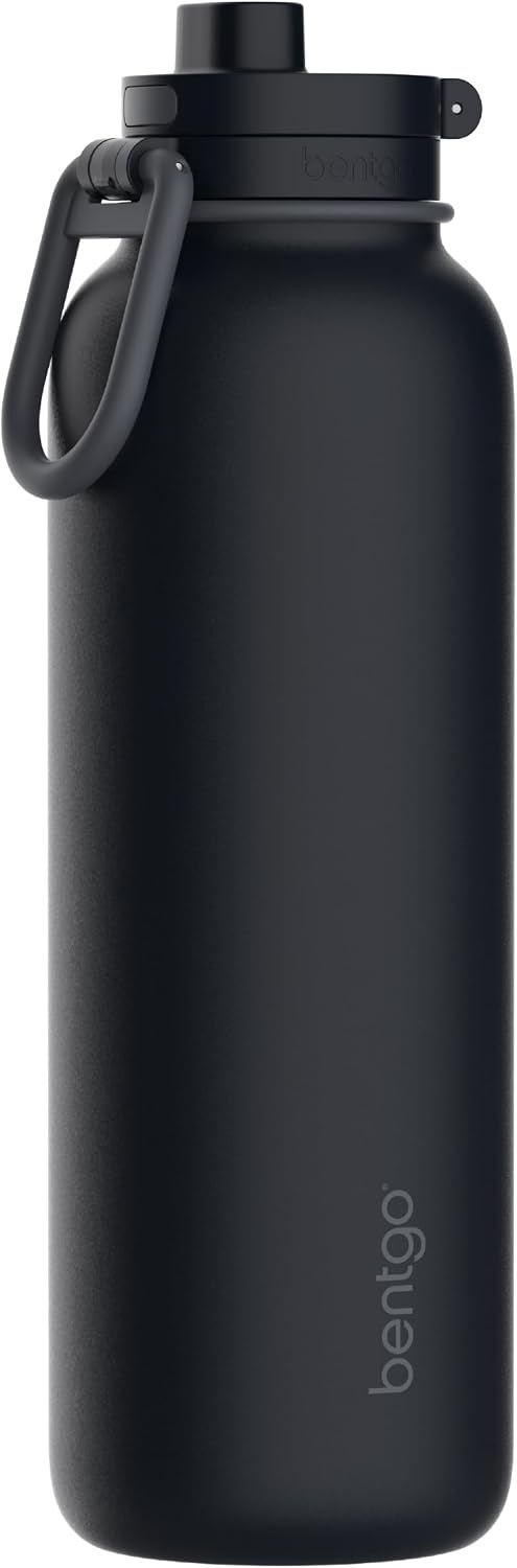 image:imageBentgo Flip 2in1 Straw amp Chug LeakProof Insulated Water Bottle 24 fl ozBack to Black
