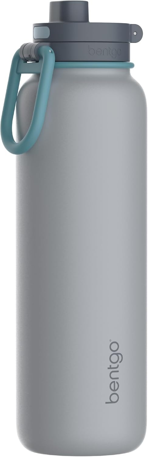 image:imageBentgo Flip 2in1 Straw amp Chug LeakProof Insulated Water Bottle 24 fl ozGray Surf