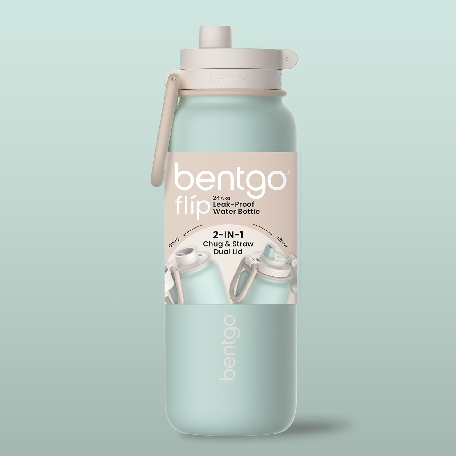 image:imageBentgo Flip 2in1 Straw amp Chug LeakProof Insulated Water Bottle 24 fl ozSunDay
