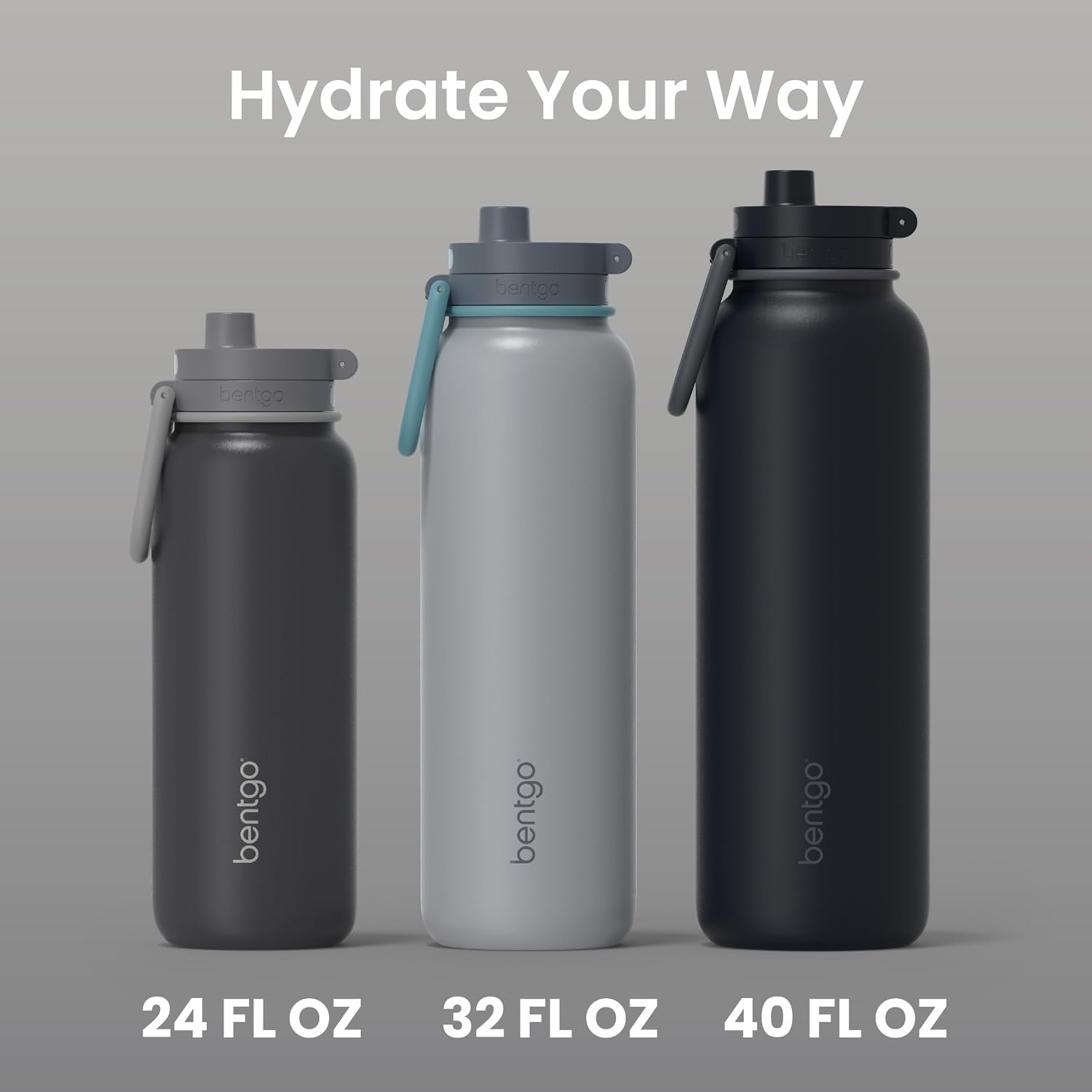 image:imageBentgo Flip 2in1 Straw amp Chug LeakProof Insulated Water Bottle 24 fl ozTweed