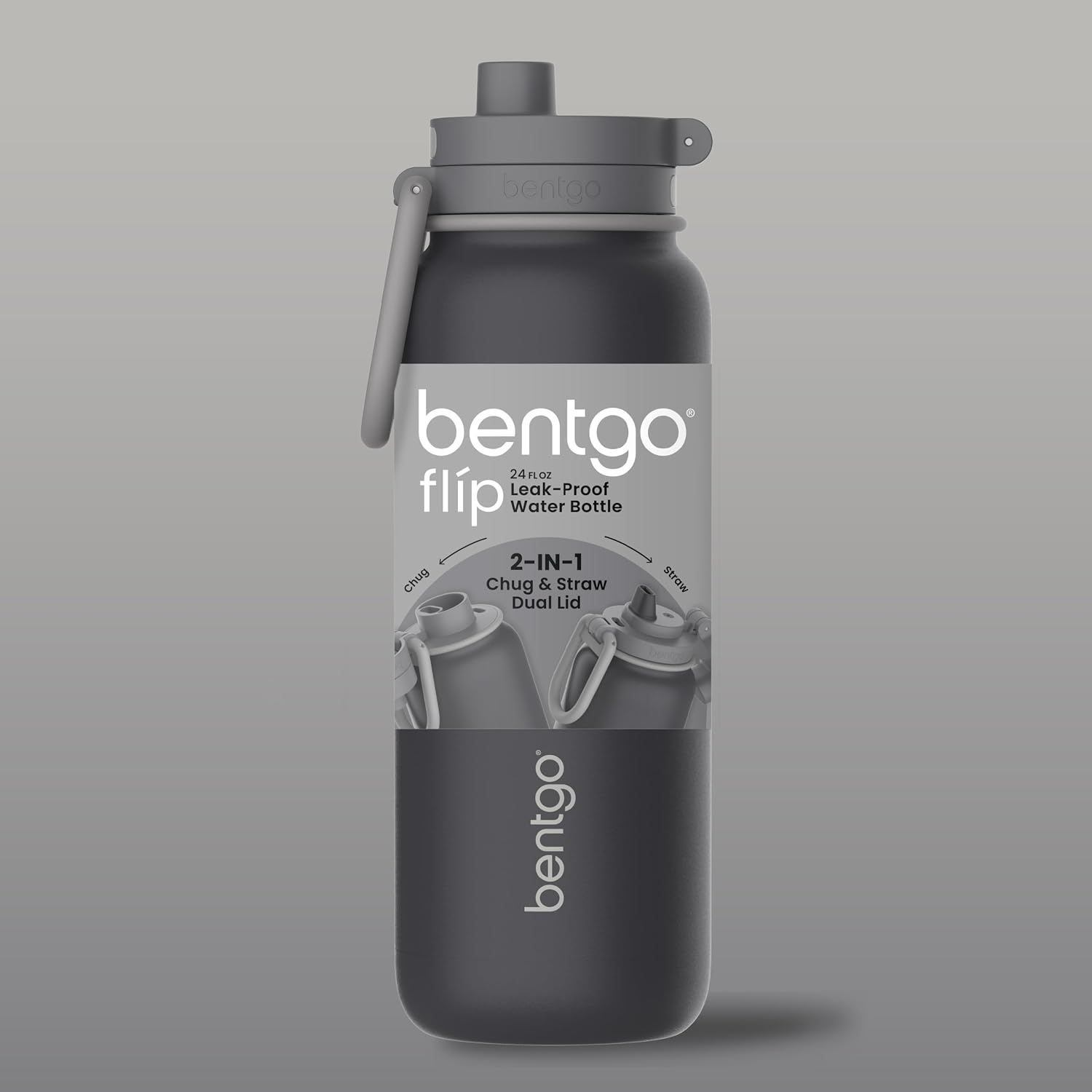 image:imageBentgo Flip 2in1 Straw amp Chug LeakProof Insulated Water Bottle 24 fl ozTweed