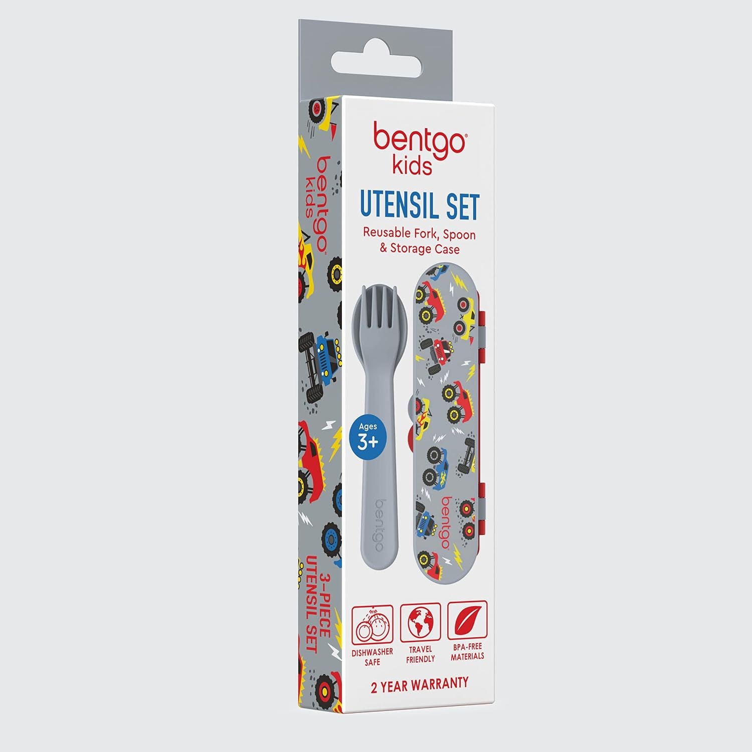 image:imageBentgo Kids Plastic Utensil Set with Fork Spoon amp Storage CaseTrucks