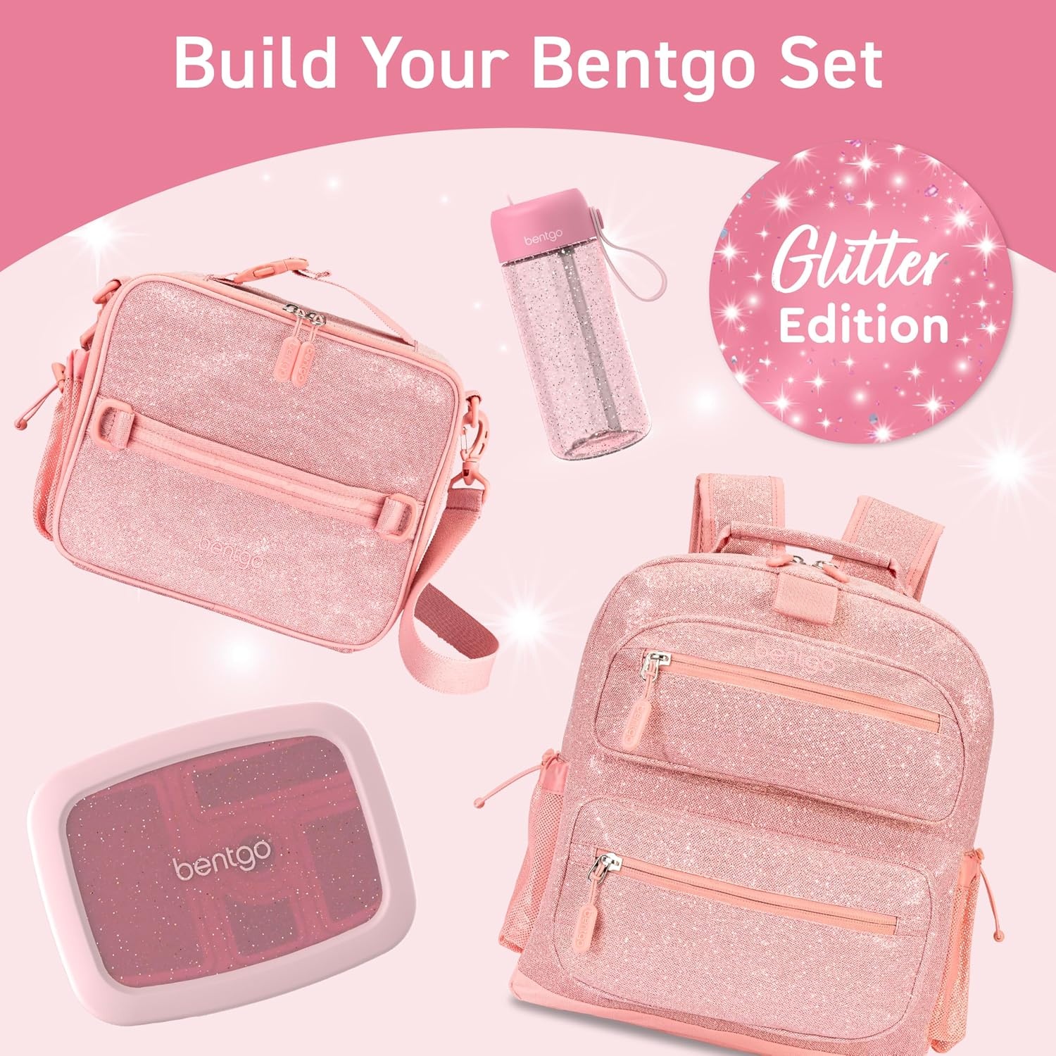 image:imageBentgo Kids Water Bottle LeakProof Durable Tritan PFAS amp BPAFree 15 fl oz KidsToddlers Ages 3 for School amp Sports Bite amp Sip Spout Carrying Handle Dishwasher Safe NEW Blooming FloralPetal Pink