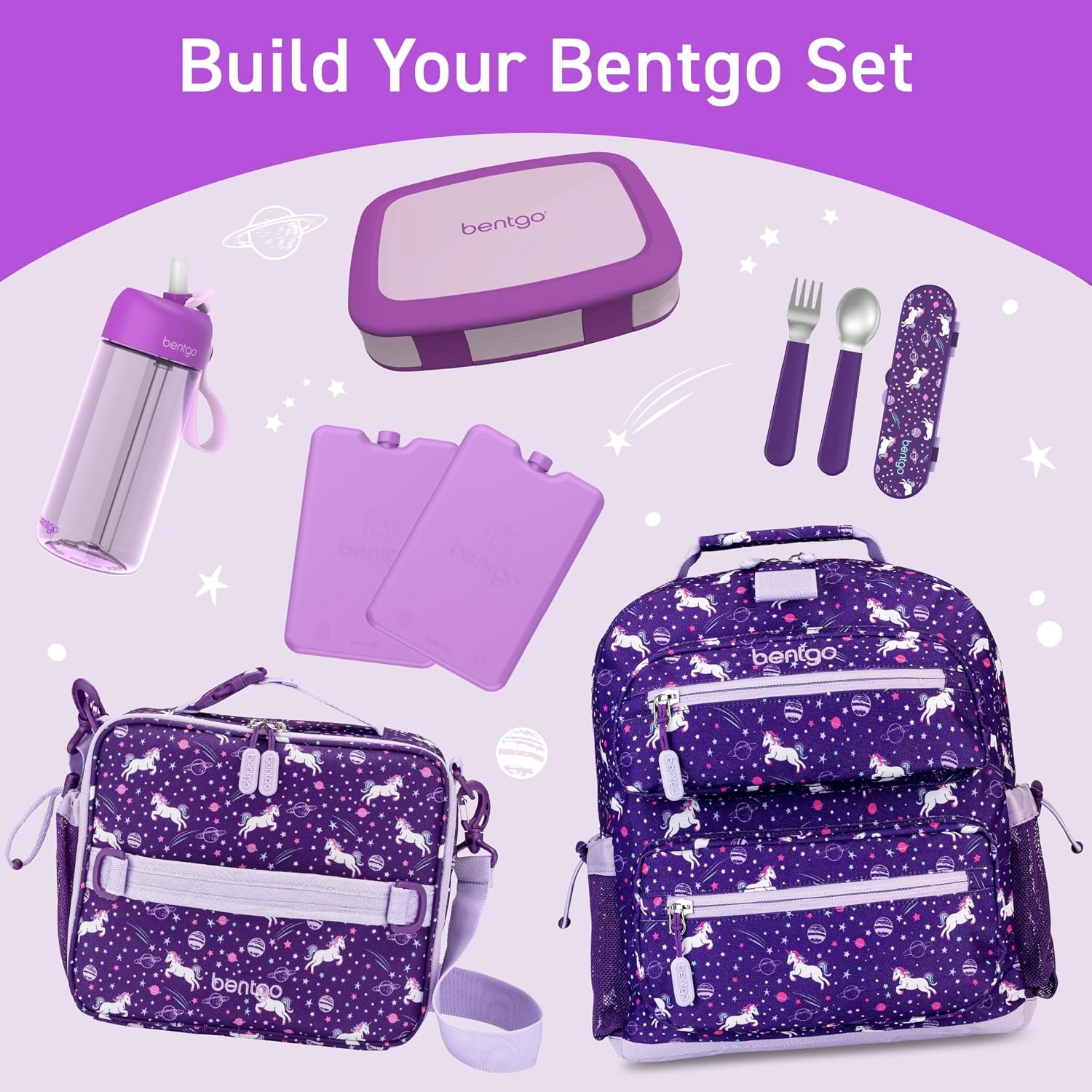 image:imageBentgo Kids Water Bottle LeakProof Durable Tritan PFAS amp BPAFree 15 fl oz KidsToddlers Ages 3 for School amp Sports Bite amp Sip Spout Carrying Handle Dishwasher Safe NEW Blooming FloralPurple