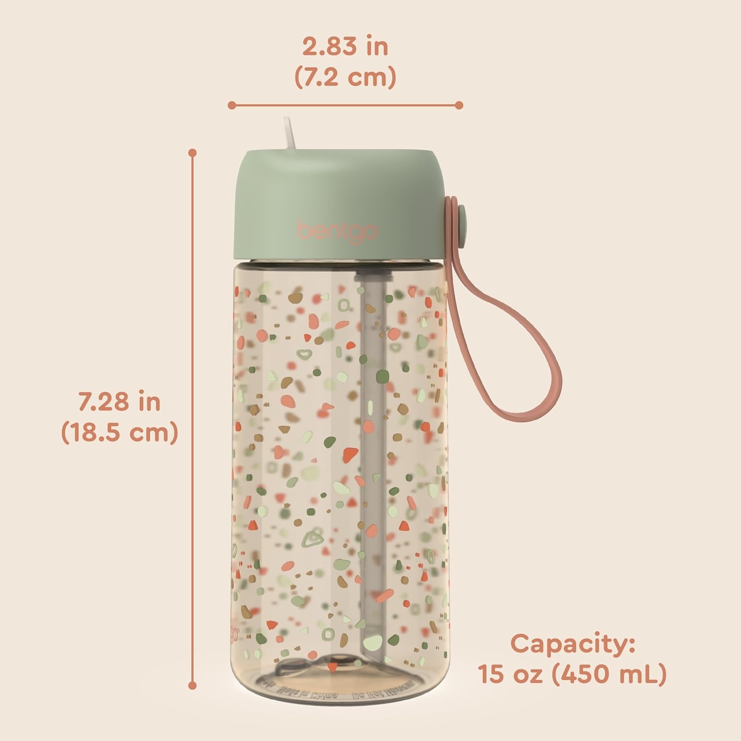 image:imageBentgo Kids Water Bottle LeakProof Durable Tritan PFAS amp BPAFree 15 fl oz KidsToddlers Ages 3 for School amp Sports Bite amp Sip Spout Carrying Handle Dishwasher Safe NEW Blooming FloralGeo Speckle