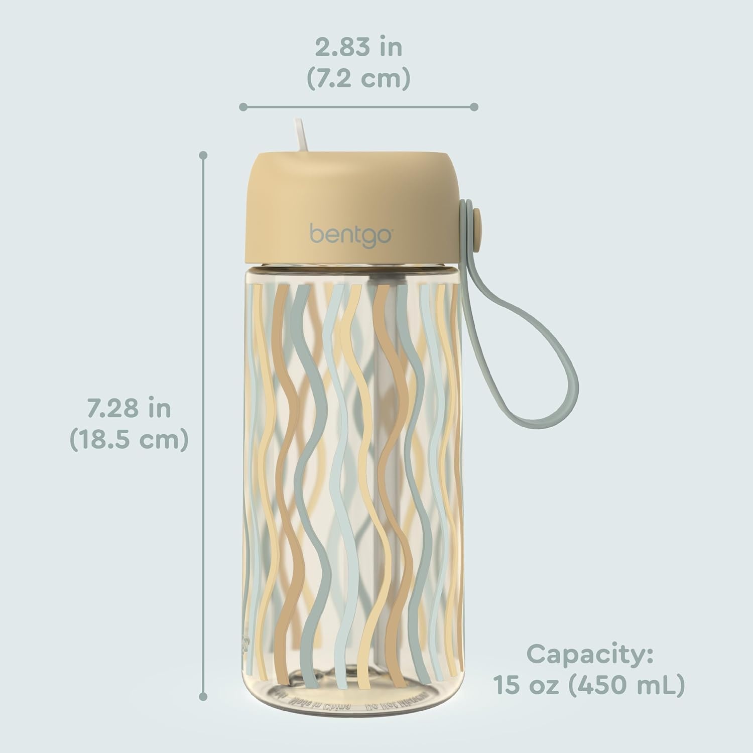image:imageBentgo Kids Water Bottle LeakProof Durable Tritan PFAS amp BPAFree 15 fl oz KidsToddlers Ages 3 for School amp Sports Bite amp Sip Spout Carrying Handle Dishwasher Safe NEW Blooming FloralWavy