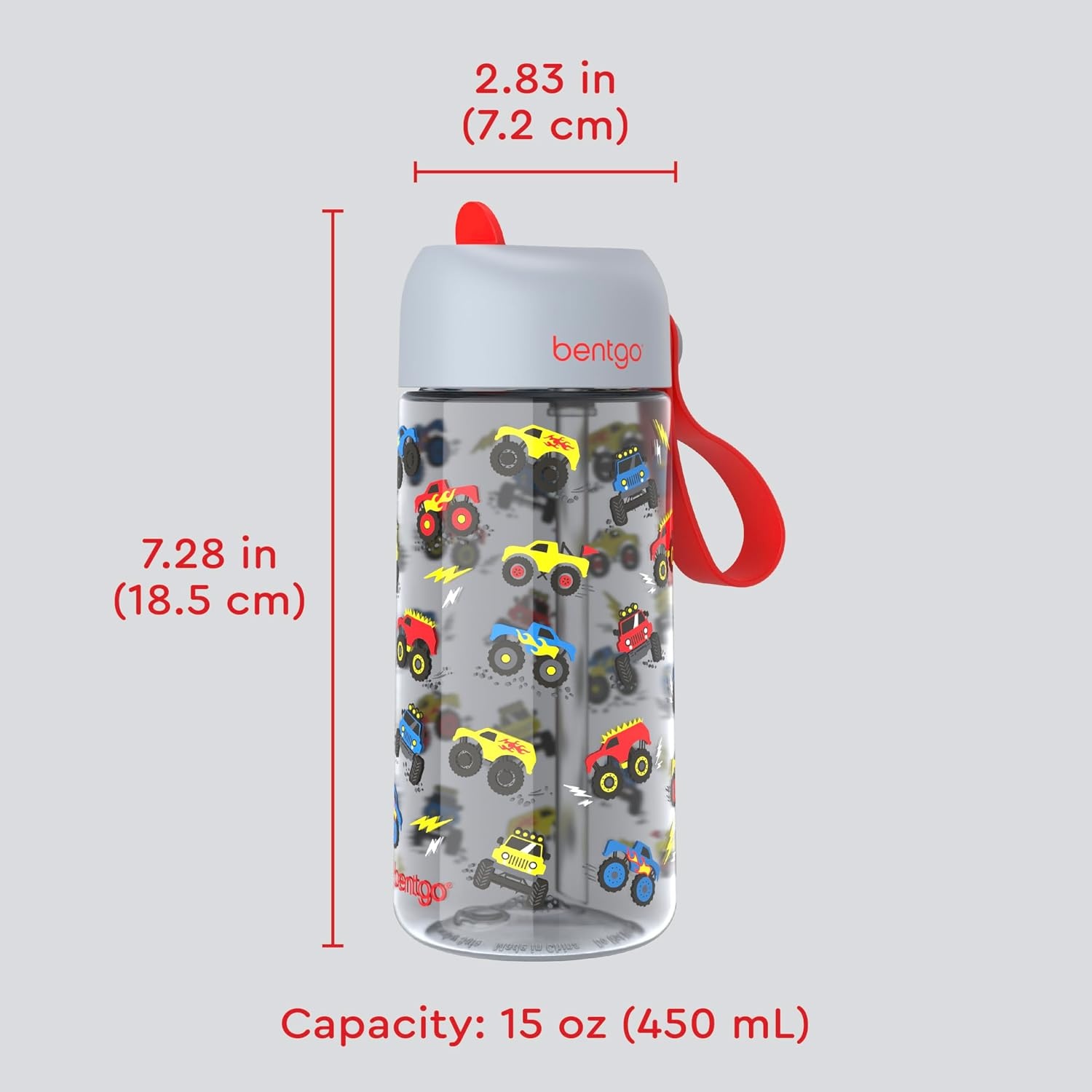 image:imageBentgo Kids Water Bottle LeakProof Durable Tritan PFAS amp BPAFree 15 fl oz KidsToddlers Ages 3 for School amp Sports Bite amp Sip Spout Carrying Handle Dishwasher Safe NEW Blooming FloralTrucks