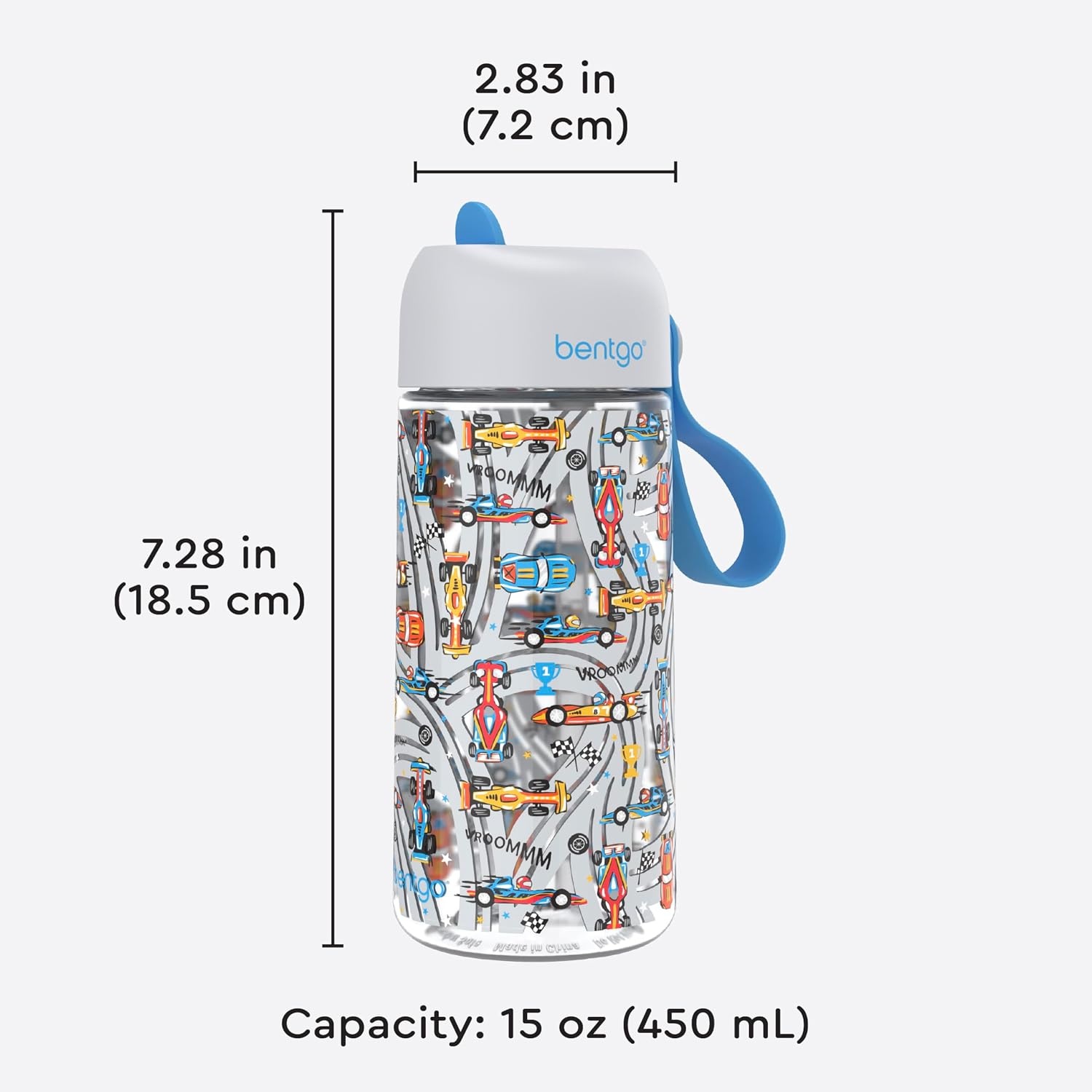 image:imageBentgo Kids Water Bottle LeakProof Durable Tritan PFAS amp BPAFree 15 fl oz KidsToddlers Ages 3 for School amp Sports Bite amp Sip Spout Carrying Handle Dishwasher Safe NEW Blooming FloralRace Cars