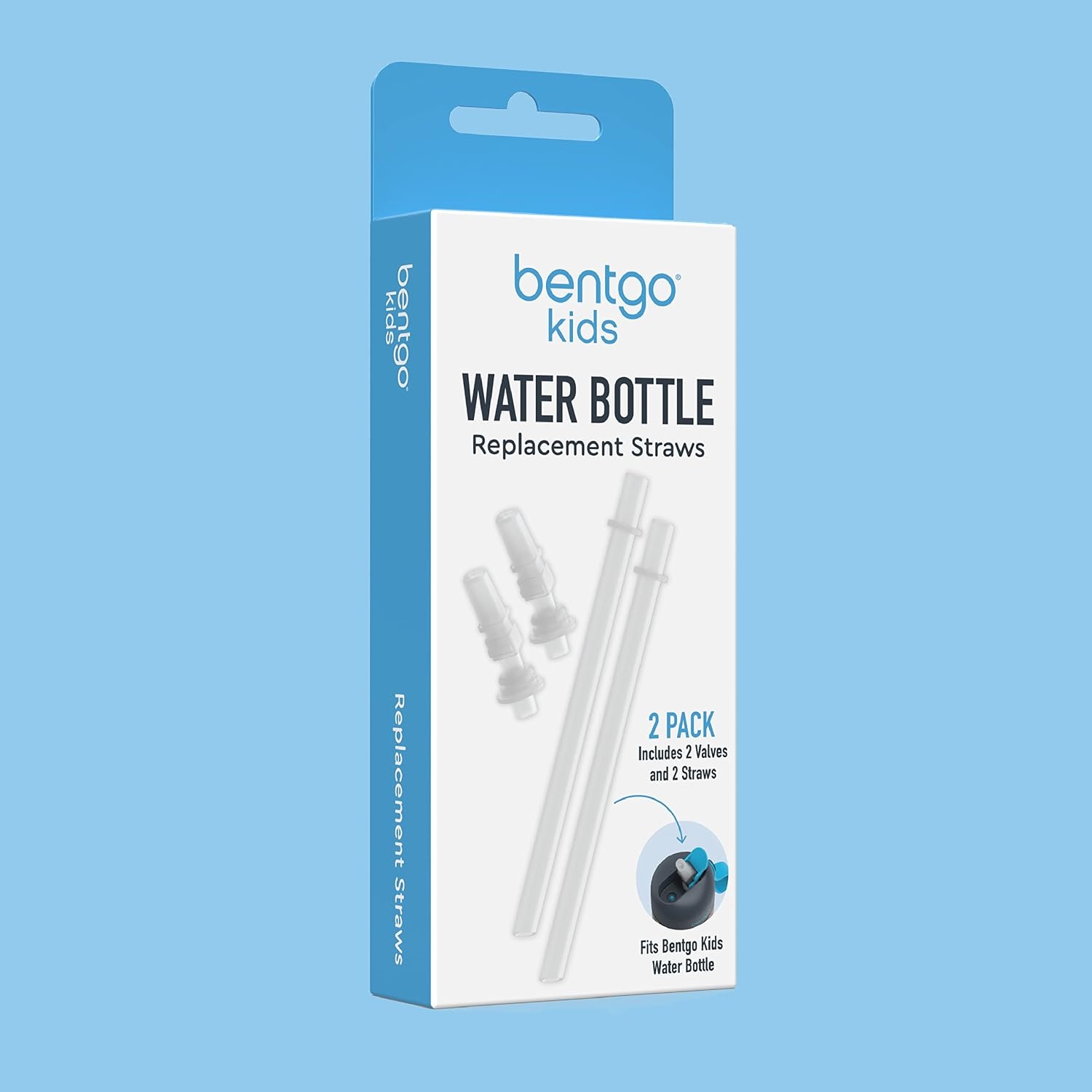 image:imageBentgo Kids Water Bottle Replacement Straws 2Pack of Reusable LeakProof BPAFree SafeSip Straws amp Valves for Bentgo Water Bottles BGKDWB BGKDSTBL