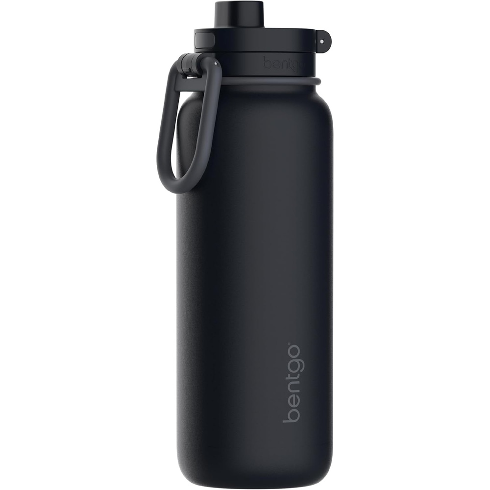 image:imageBentgo Flip 2in1 Straw amp Chug LeakProof Insulated Water Bottle 24 fl ozBack to Black