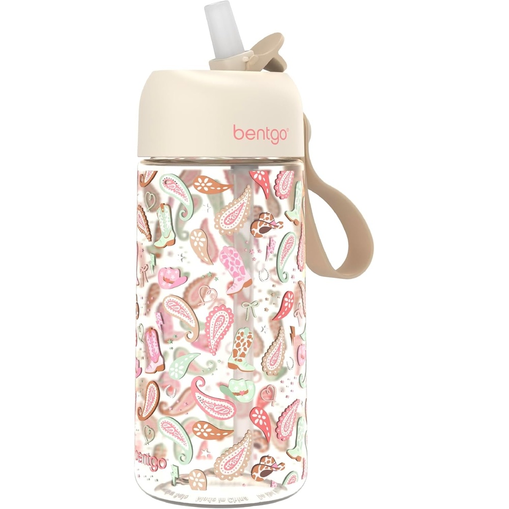 image:imageBentgo Kids Water Bottle  LeakProof Durable Tritan PFAS amp BPAFree 15 fl oz KidsToddlers Ages 3 for School amp Sports Bite amp Sip Spout Carrying Handle Dishwasher Safe NEW Blooming FloralCowgirl Dreams