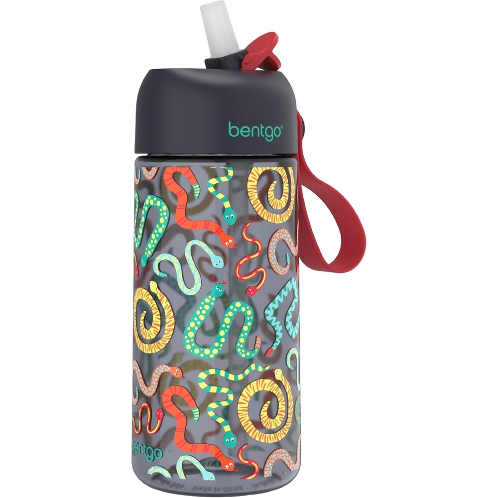 image:imageBentgo Kids Water Bottle  LeakProof Durable Tritan PFAS amp BPAFree 15 fl oz KidsToddlers Ages 3 for School amp Sports Bite amp Sip Spout Carrying Handle Dishwasher Safe NEW Blooming FloralSssnakes