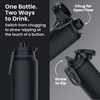 Bentgo Flip 2-in-1 Straw & Chug Leak-Proof Insulated Water Bottle, 24 fl oz(Back to Black)