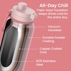 Bentgo Flip 2-in-1 Straw & Chug Leak-Proof Insulated Water Bottle, 24 fl oz(Blushing)