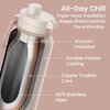 Bentgo Flip 2-in-1 Straw & Chug Leak-Proof Insulated Water Bottle, 24 fl oz(Cafe Au Lait)
