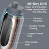 Bentgo Flip 2-in-1 Straw & Chug Leak-Proof Insulated Water Bottle, 24 fl oz(Gray Surf)