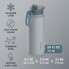 Bentgo Flip 2-in-1 Straw & Chug Leak-Proof Insulated Water Bottle, 24 fl oz(Gray Surf)