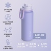 Bentgo Flip 2-in-1 Straw & Chug Leak-Proof Insulated Water Bottle, 24 fl oz(Lilac Cloud)