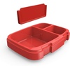 Bentgo Fresh Tray with Cover, Reusable 4-Compartment Meal Prep Container(Red)