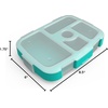 Bentgo Kids Brights 5-Compartment Meal Prep Tray with Transparent Cover(Aqua)
