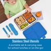 Bentgo Kids Plastic Utensil Set with Fork, Spoon, & Storage Case(Blue)