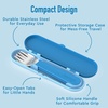 Bentgo Kids Plastic Utensil Set with Fork, Spoon, & Storage Case(Blue)