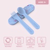 Bentgo Kids Plastic Utensil Set with Fork, Spoon, & Storage Case(Lavender Galaxy)