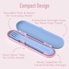 Bentgo Kids Plastic Utensil Set with Fork, Spoon, & Storage Case(Lavender Galaxy)