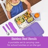 Bentgo Kids Plastic Utensil Set with Fork, Spoon, & Storage Case(Purple)