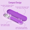 Bentgo Kids Plastic Utensil Set with Fork, Spoon, & Storage Case(Purple)