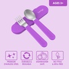 Bentgo Kids Plastic Utensil Set with Fork, Spoon, & Storage Case(Purple)