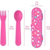 Bentgo Kids Plastic Utensil Set with Fork, Spoon, & Storage Case(Rainbows and Butterflies)
