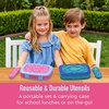 Bentgo Kids Plastic Utensil Set with Fork, Spoon, & Storage Case(Rainbows and Butterflies)