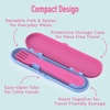 Bentgo Kids Plastic Utensil Set with Fork, Spoon, & Storage Case(Rainbows and Butterflies)
