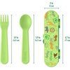 Bentgo Kids Plastic Utensil Set with Fork, Spoon, & Storage Case(Safari)