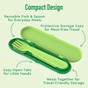 Bentgo Kids Plastic Utensil Set with Fork, Spoon, & Storage Case(Safari)