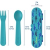 Bentgo Kids Plastic Utensil Set with Fork, Spoon, & Storage Case(Sharks)