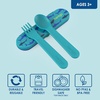 Bentgo Kids Plastic Utensil Set with Fork, Spoon, & Storage Case(Sharks)