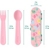 Bentgo Kids Plastic Utensil Set with Fork, Spoon, & Storage Case(Tropical)