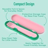Bentgo Kids Plastic Utensil Set with Fork, Spoon, & Storage Case(Tropical)