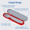 Bentgo Kids Plastic Utensil Set with Fork, Spoon, & Storage Case(Trucks)