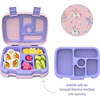 Bentgo Kids Prints Tray with Transparent Cover, 5-Compartment, BPA-Free(Carousel Unicorns)