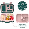 Bentgo Kids Prints Tray with Transparent Cover, 5-Compartment, BPA-Free(Green Rainbow)