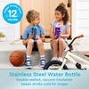 Bentgo Kids Stainless Steel Water Bottle, Leak-Proof, 14 oz, Bite & Sip(Dinosaur)
