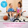 Bentgo Kids Stainless Steel Water Bottle, Leak-Proof, 14 oz, Bite & Sip(Rainbows & Butterflies)