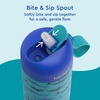 Bentgo Kids Stainless Steel Water Bottle, Leak-Proof, 14 oz, Bite & Sip(Sharks)