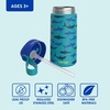 Bentgo Kids Stainless Steel Water Bottle, Leak-Proof, 14 oz, Bite & Sip(Sharks)