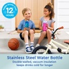 Bentgo Kids Stainless Steel Water Bottle, Leak-Proof, 14 oz, Bite & Sip(Sharks)