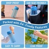 Bentgo Kids Water Bottle – Leak-Proof, Durable Tritan PFAS- & BPA-Free 15 fl oz, Kids/Toddlers Ages 3+ for School & Sports; Bite & Sip Spout, Carrying Handle, Dishwasher Safe (NEW Blooming Floral)(Blue)